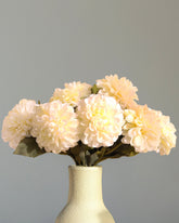 Alamkari India Fabric Artificial Chrysanthemum Flower Sticks (5 Sticks, 50 cm, White)